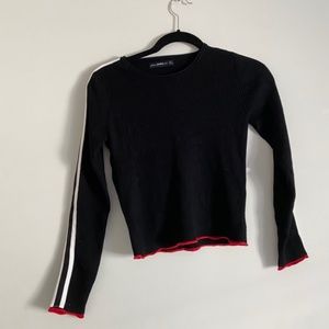 ZARA black long sleeve w stripes